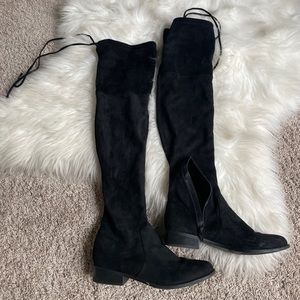Over the knee tie boots!